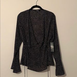 Polka Dot Wrap Top